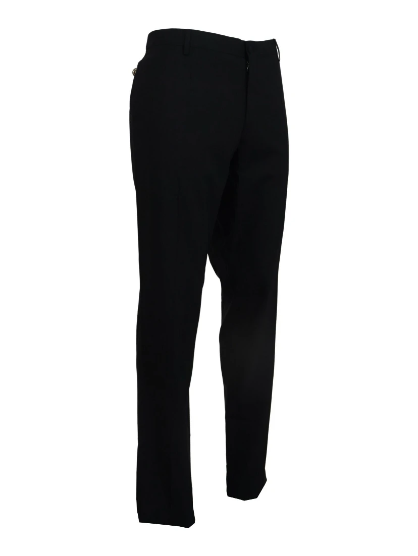 Black Wool Stretch Dress Formal Slim Fit Pant