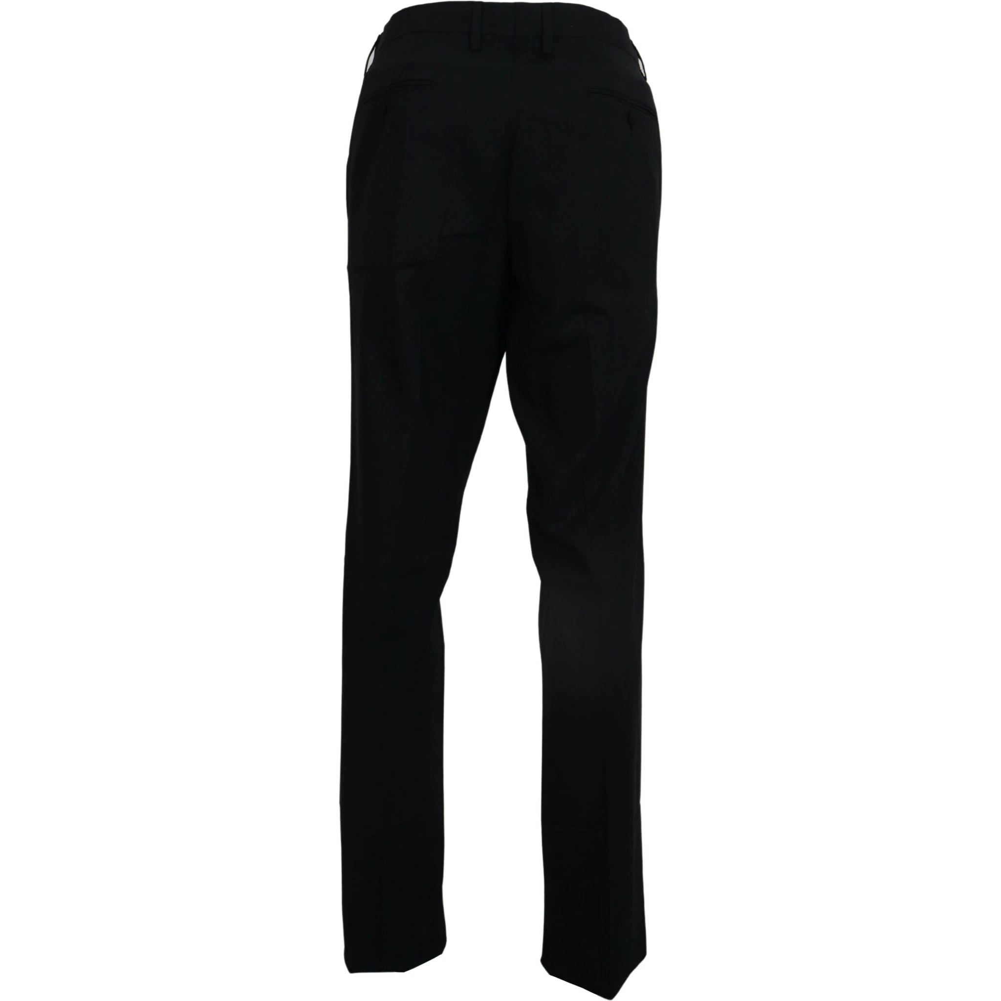 Black Wool Stretch Dress Formal Slim Fit Pant