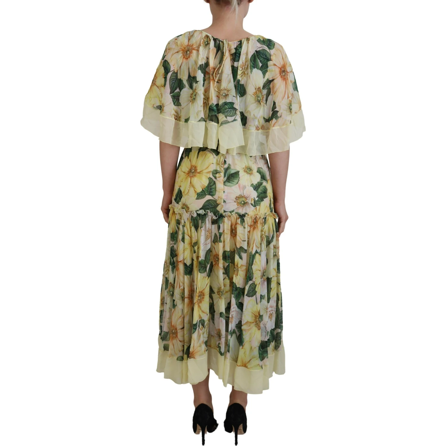 Multicolor Silk Floral Print Long Maxi Dress