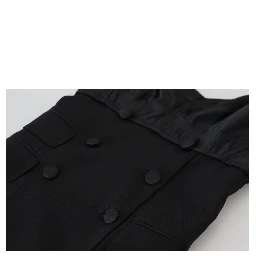 Black Fit Wool Stretch Sheath Mini Dress