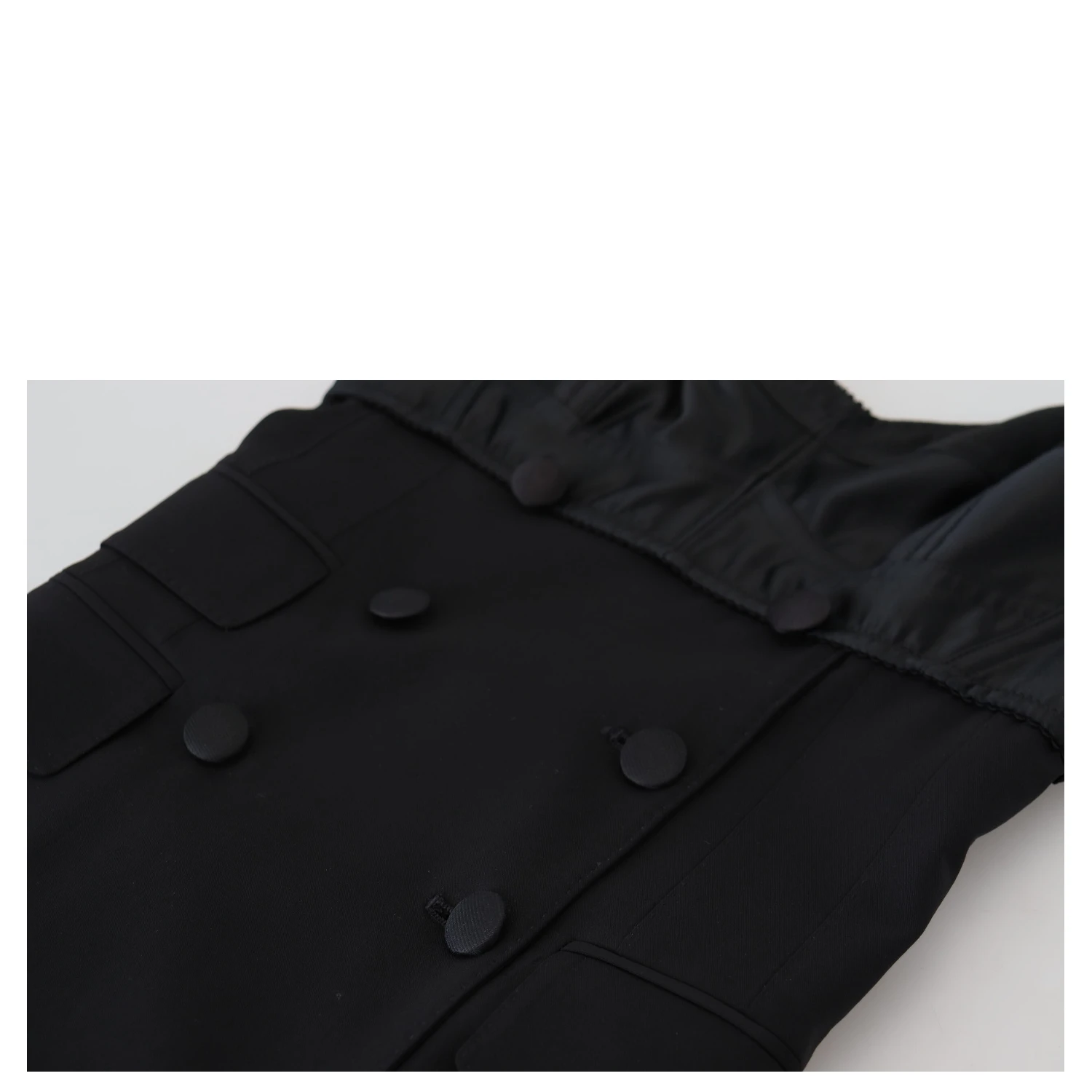 Black Fit Wool Stretch Sheath Mini Dress