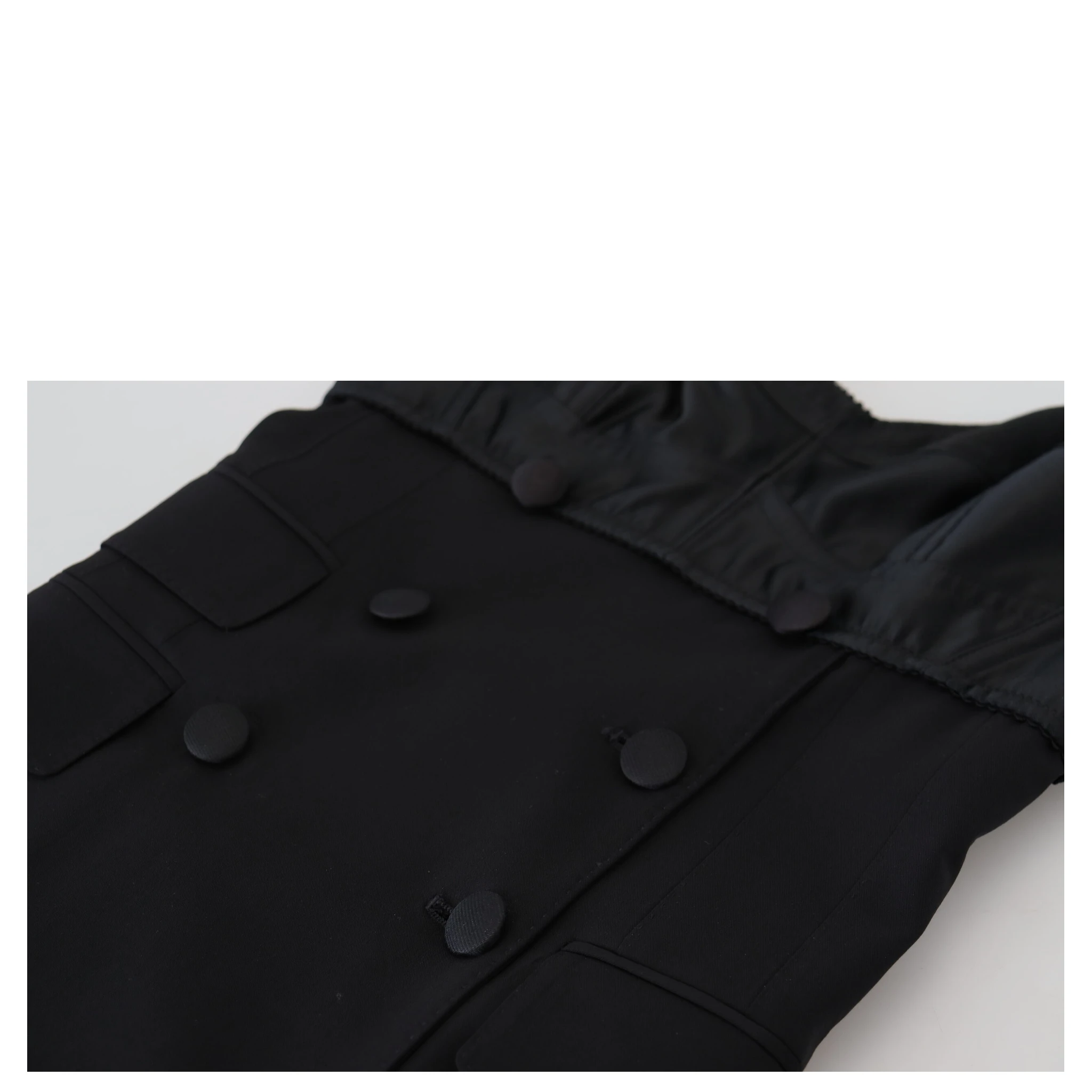 Black Fit Wool Stretch Sheath Mini Dress