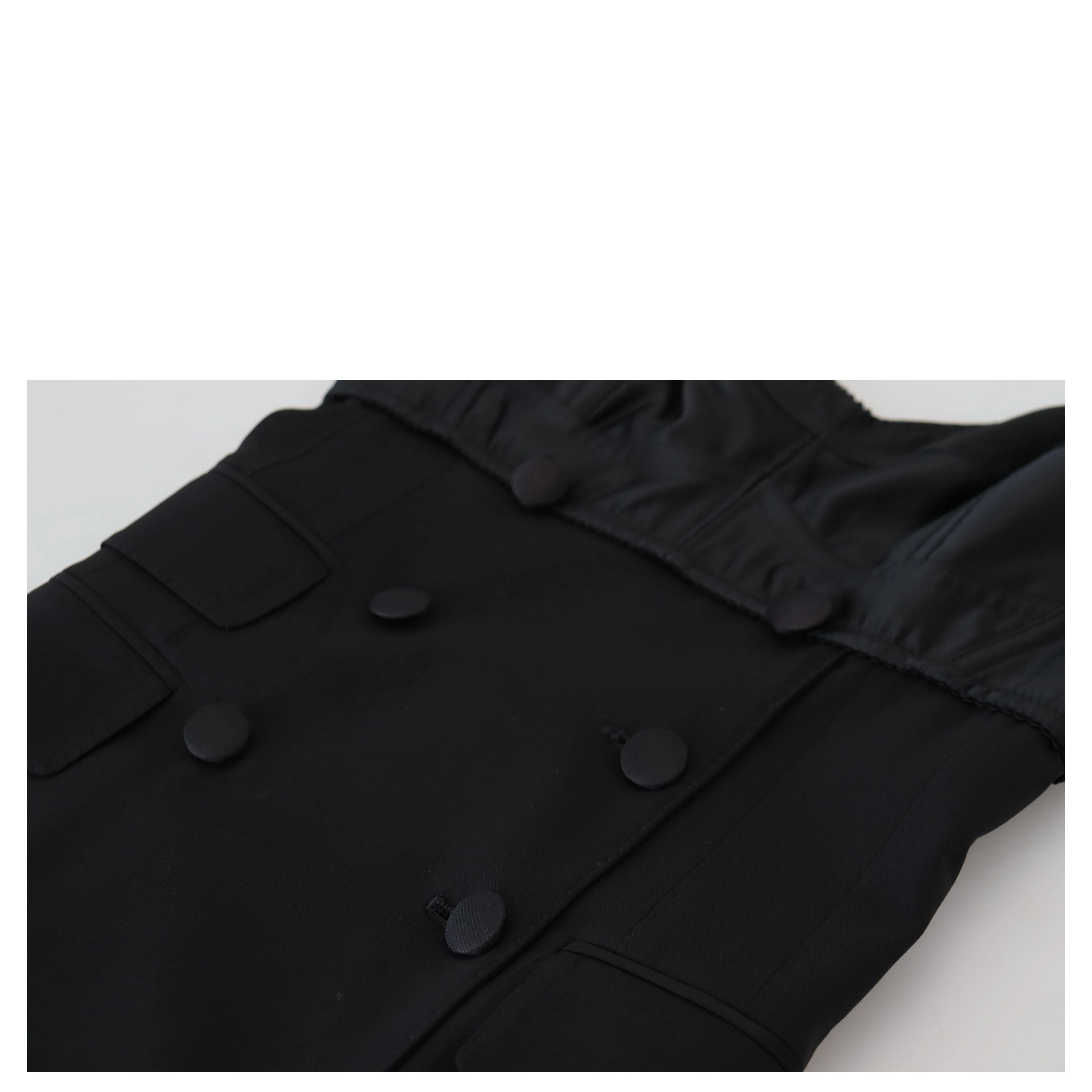 Black Fit Wool Stretch Sheath Mini Dress