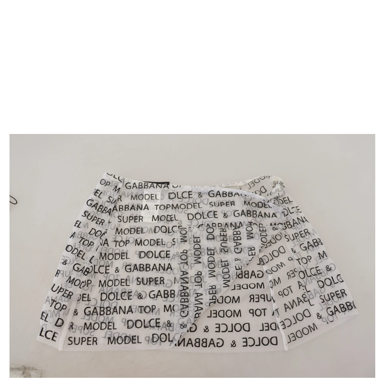 White Logo See Through A-line Mini Skirt