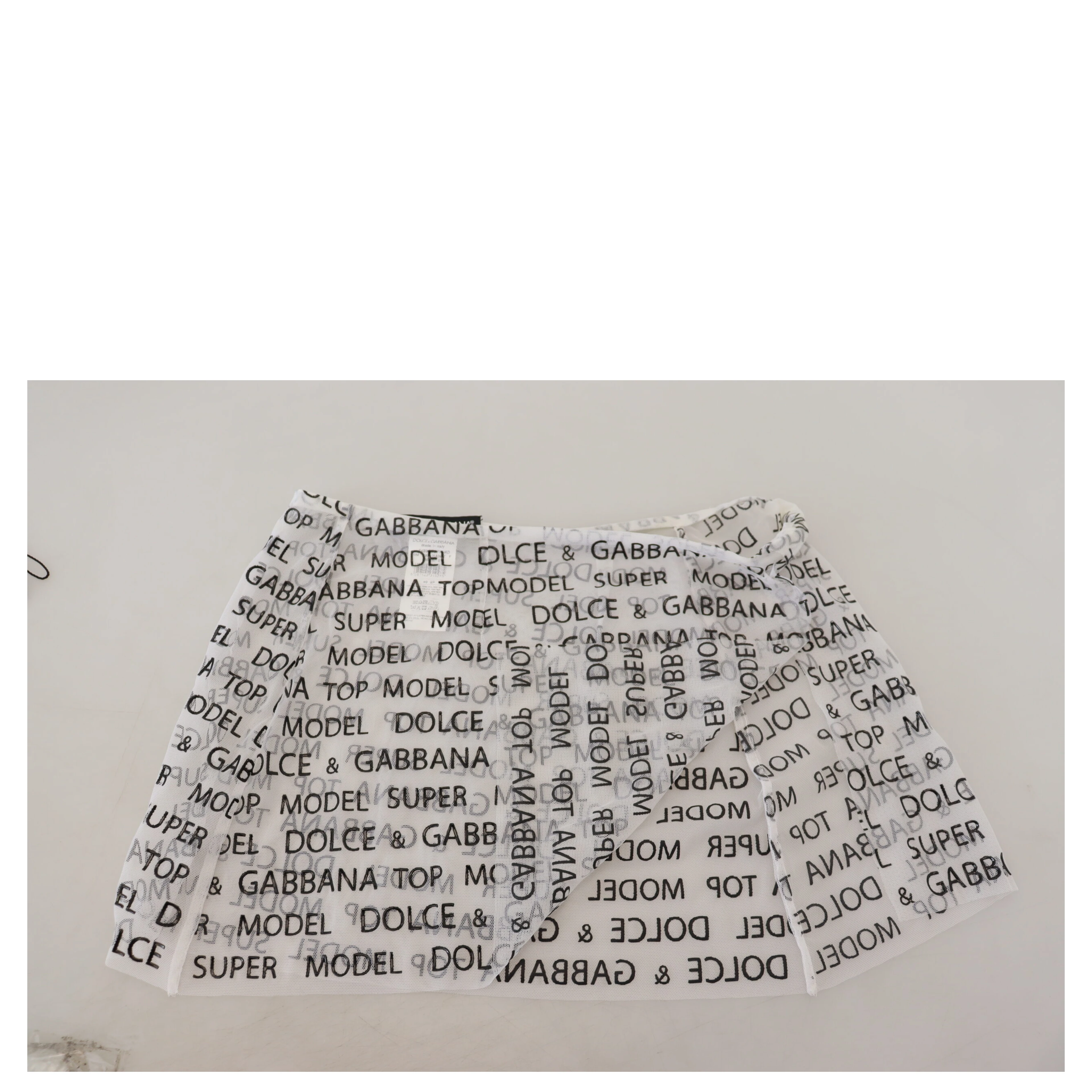White Logo See Through A-line Mini Skirt