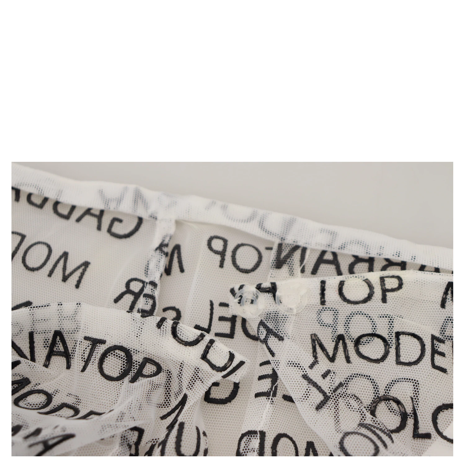 White Logo See Through A-line Mini Skirt