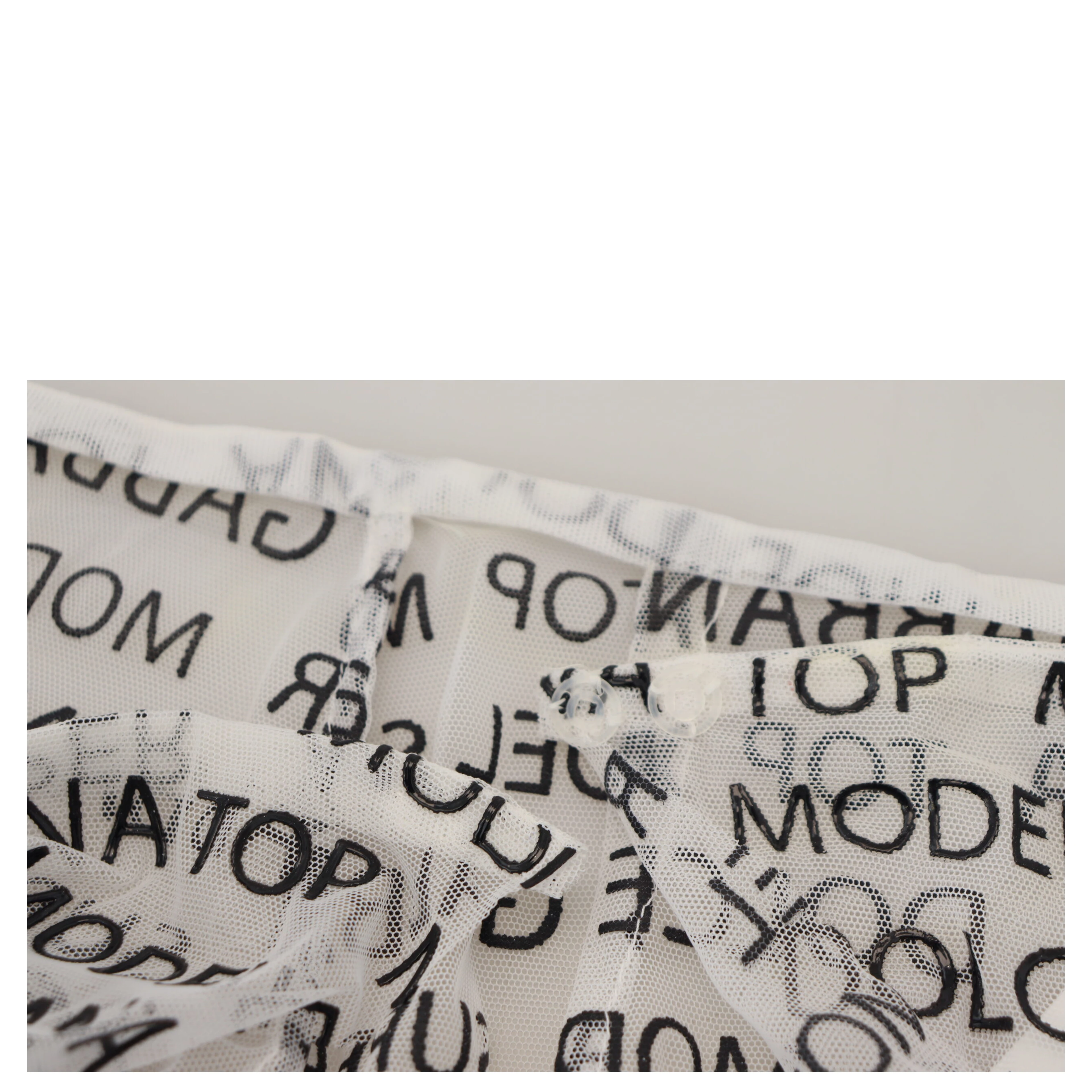 White Logo See Through A-line Mini Skirt