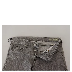 Gray Washed Cotton Skinny Women Casual Denim Jeans