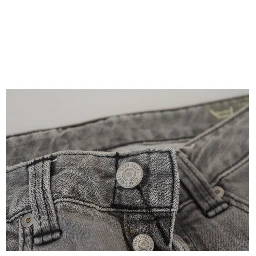 Gray Washed Cotton Skinny Women Casual Denim Jeans