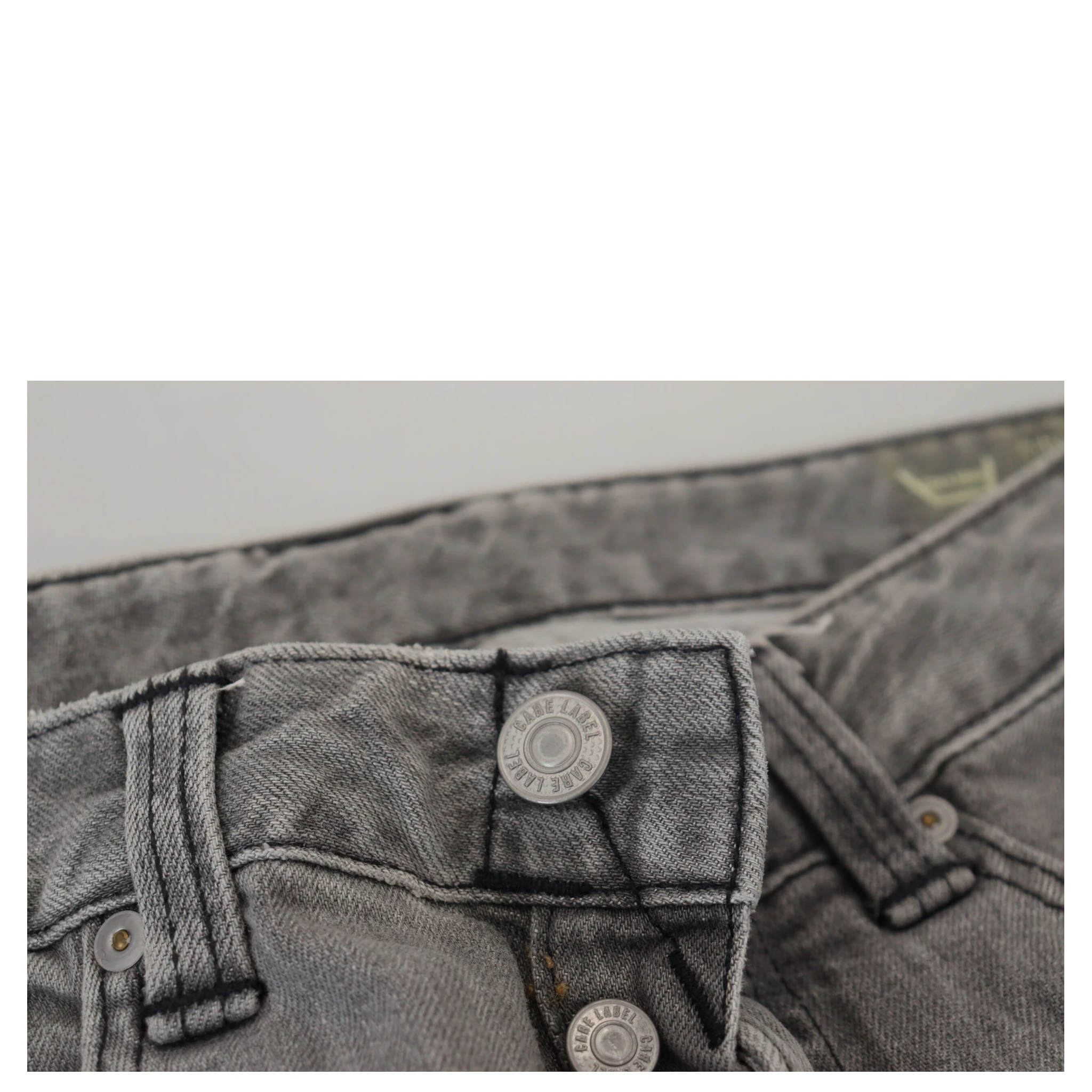 Gray Washed Cotton Skinny Women Casual Denim Jeans