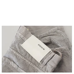 Gray Cotton Straight Fit Folded Hem Casual Denim Jeans