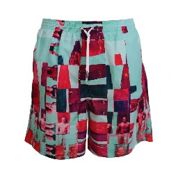 Multicolor Printed Beachwear Shorts Swimwear