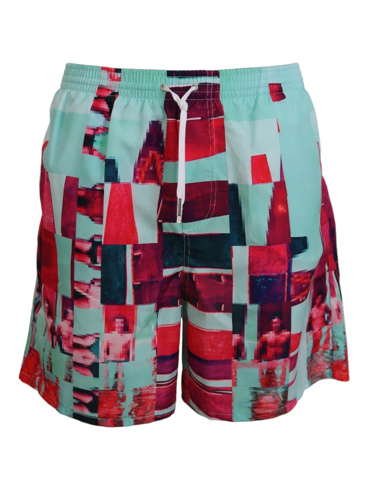 Multicolor Printed Beachwear Shorts Swimwear