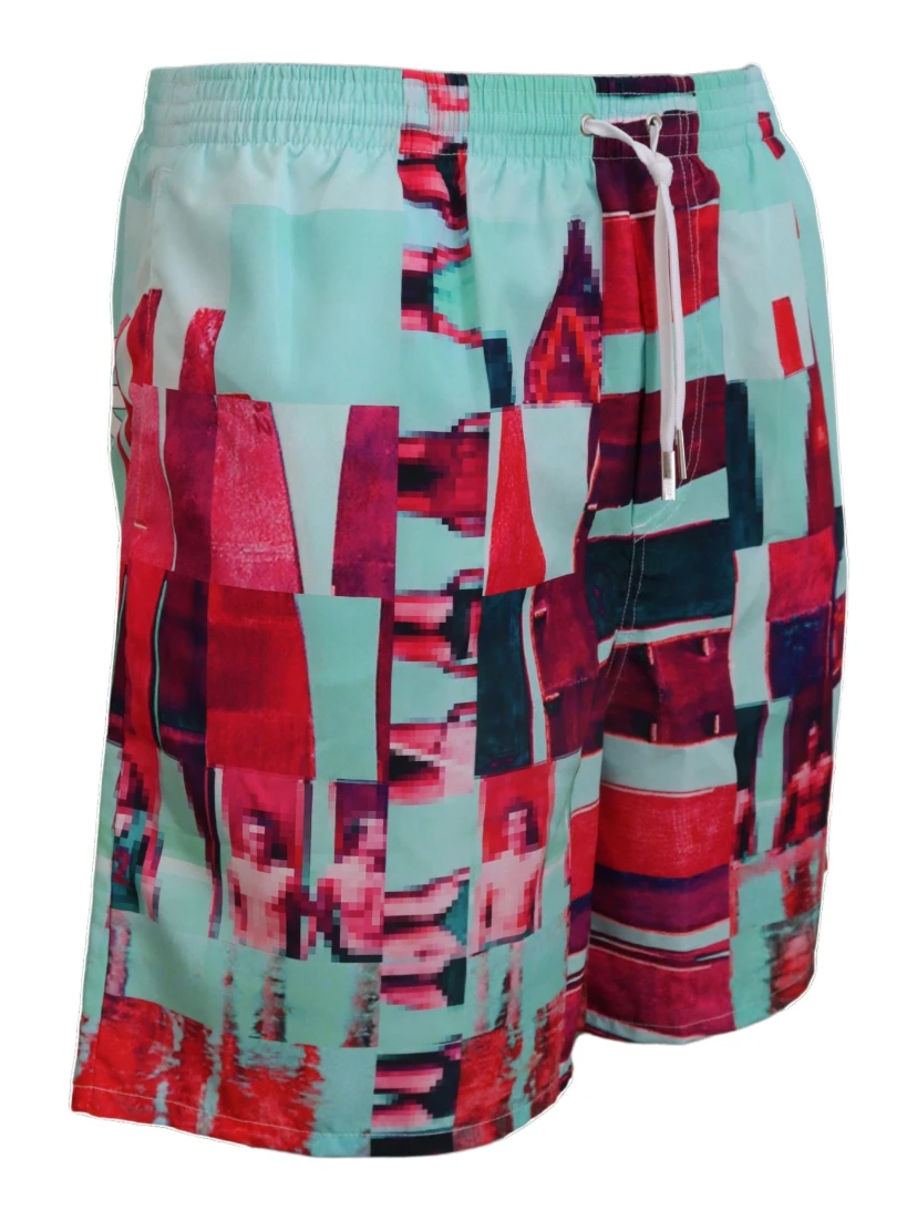 Multicolor Printed Beachwear Shorts Swimwear