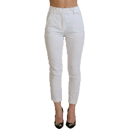 White High Waist Tapered Women Pants