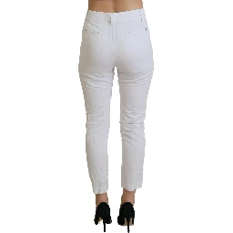White High Waist Tapered Women Pants