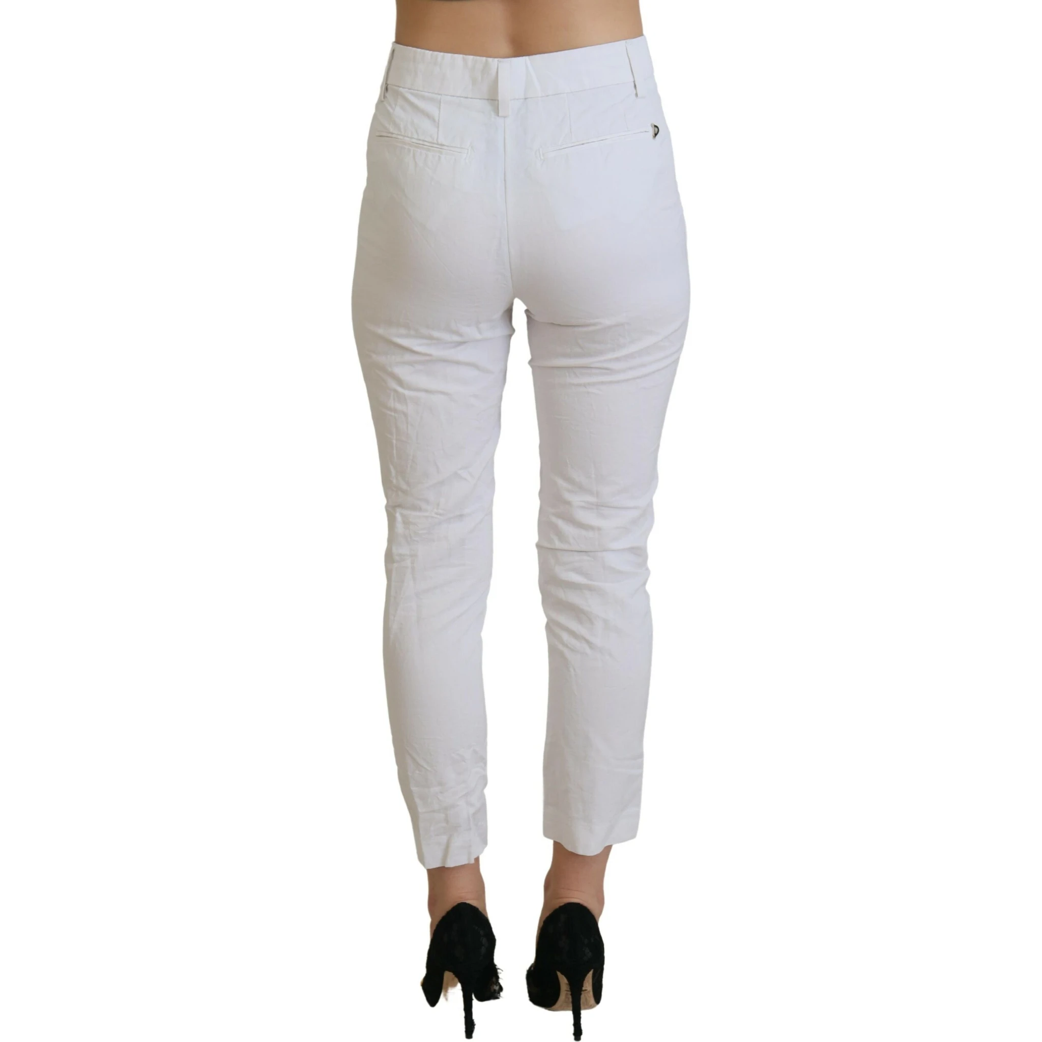 White High Waist Tapered Women Pants