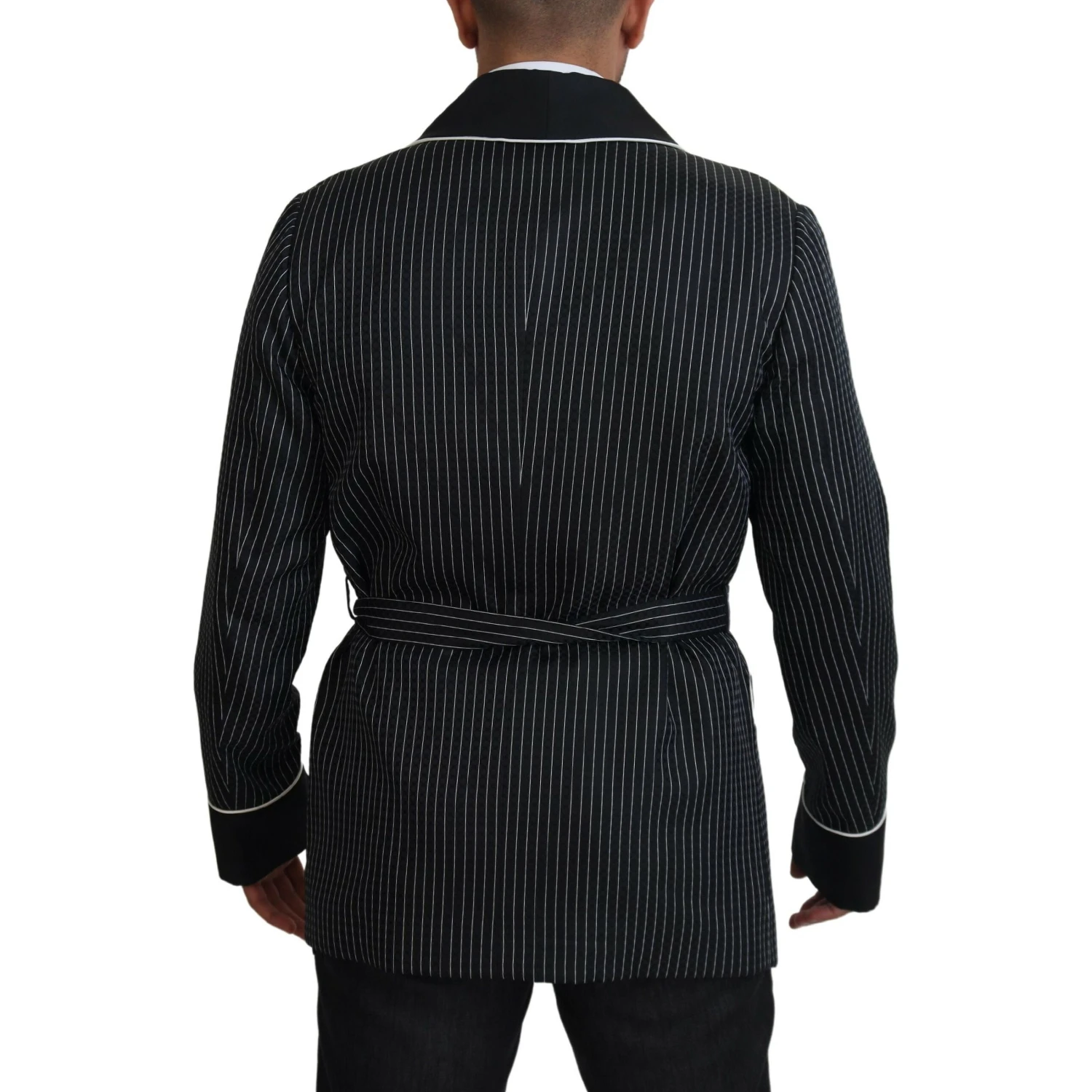 Black Robe Striped DG Patch Jacket Men Blazer