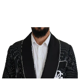 Black Robe Striped DG Patch Jacket Men Blazer