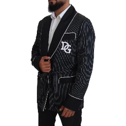 Black Robe Striped DG Patch Jacket Men Blazer