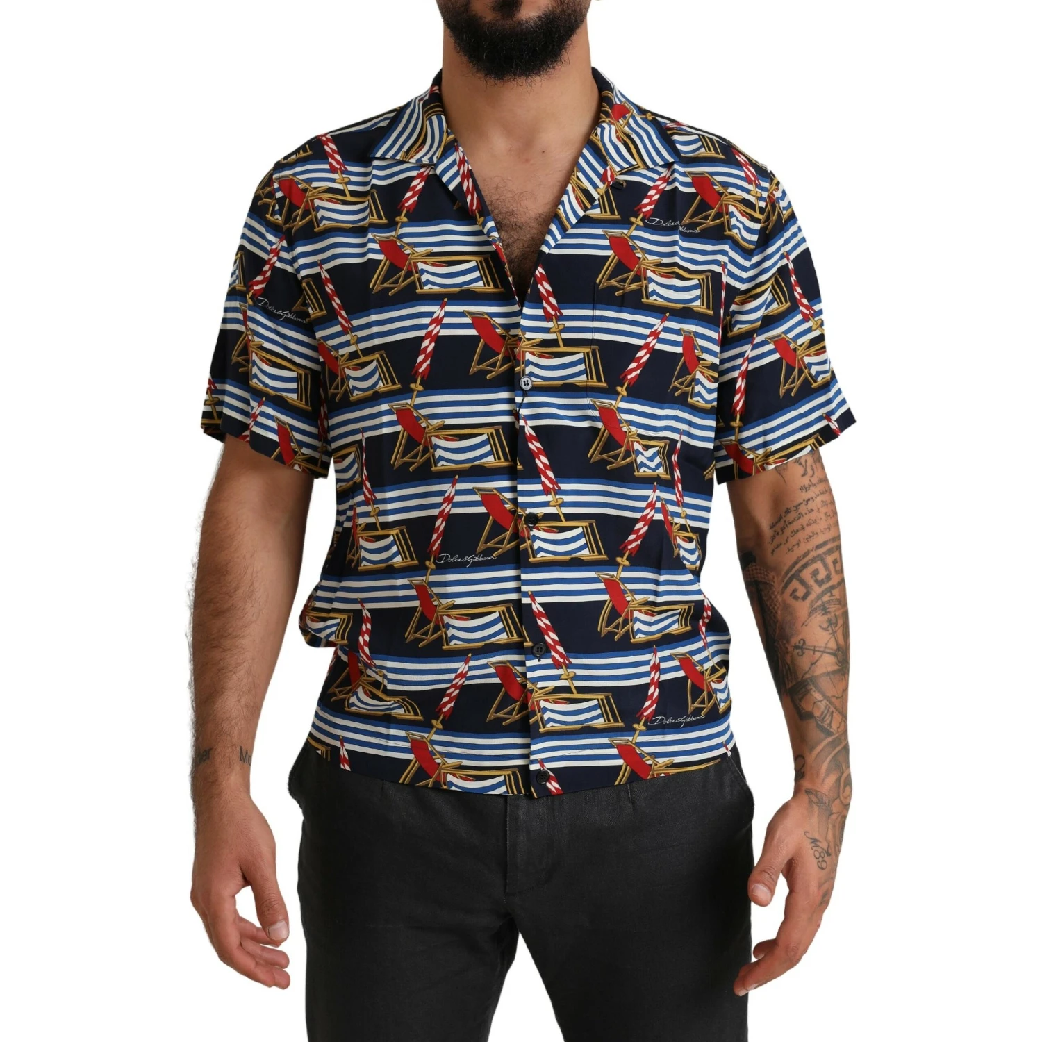 Multicolor Beach Chair Short Sleeves Shirt