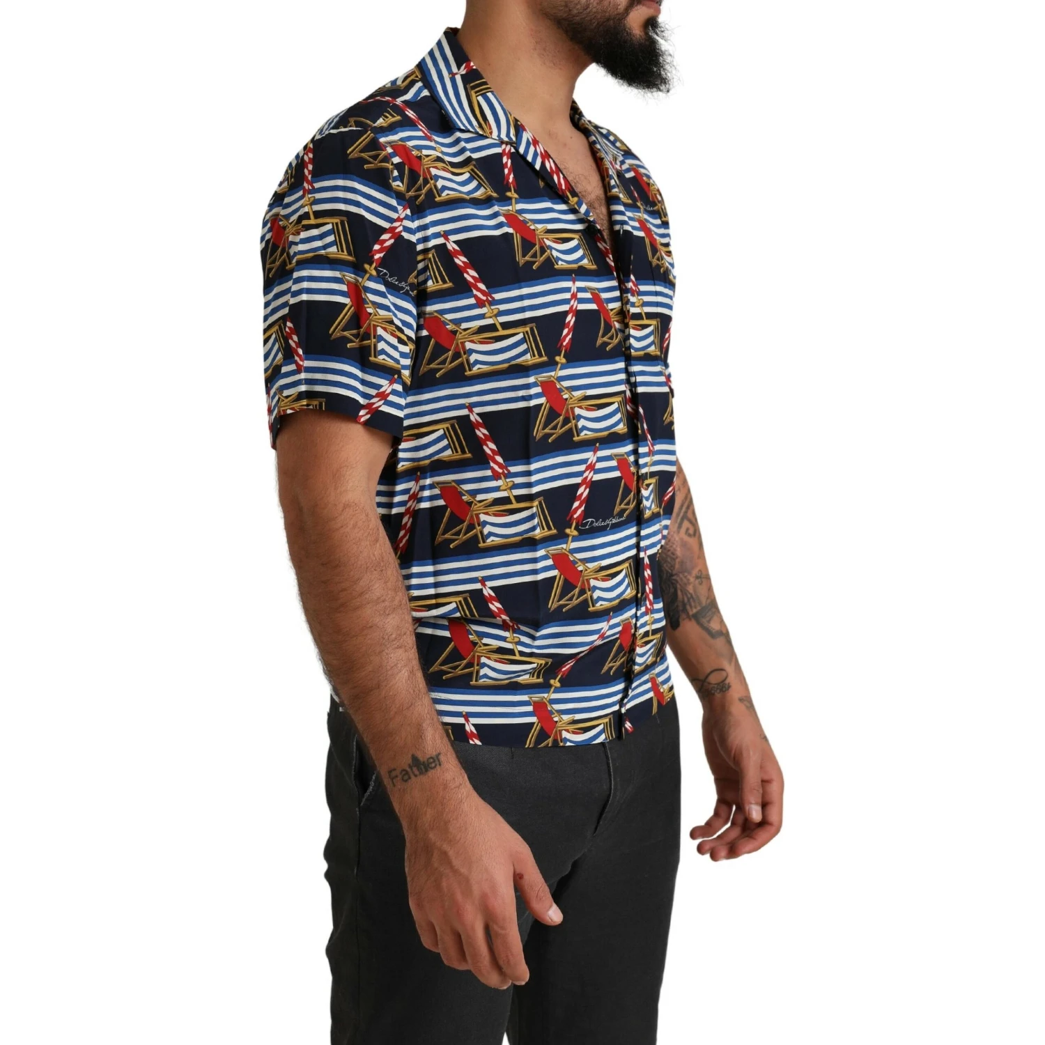 Multicolor Beach Chair Short Sleeves Shirt
