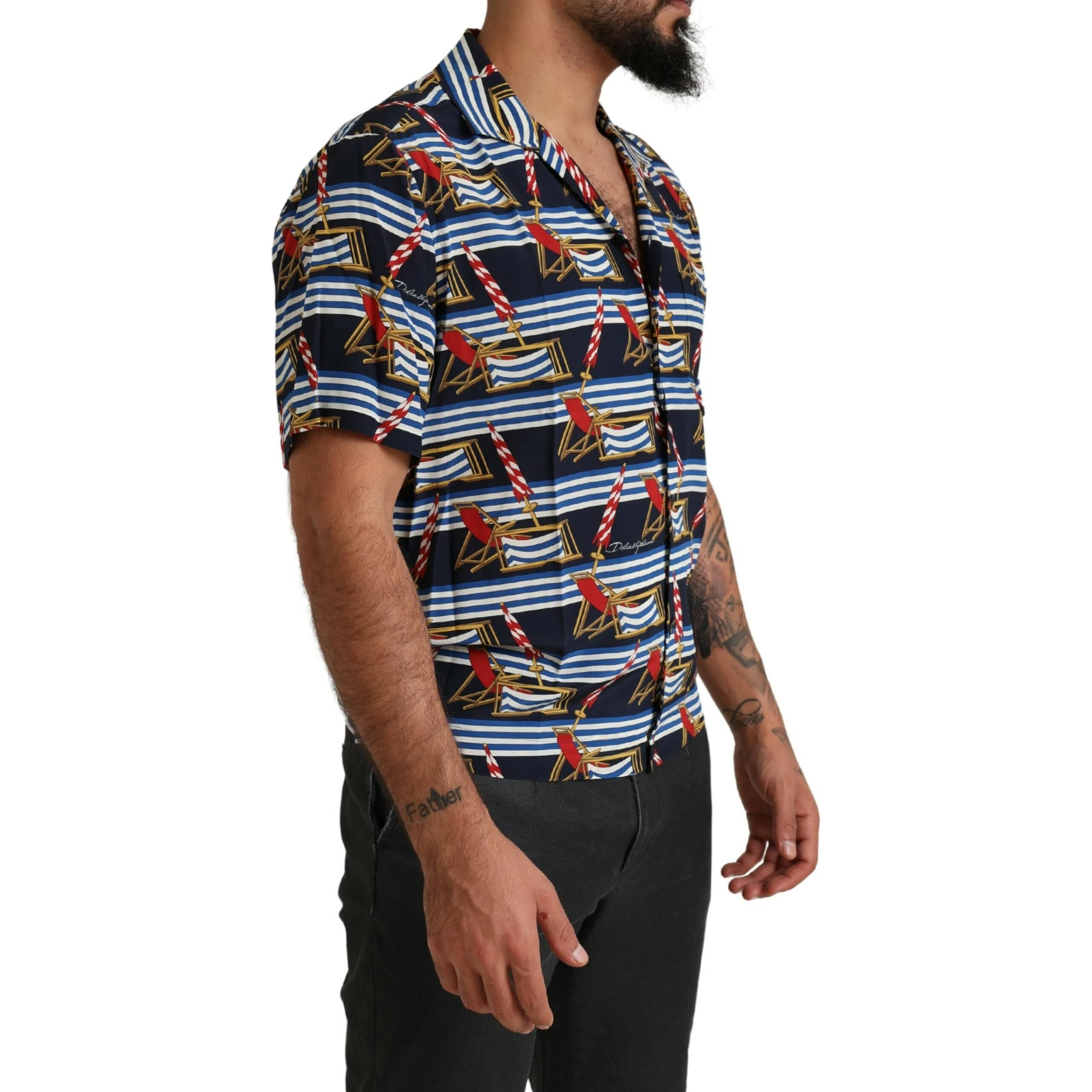 Multicolor Beach Chair Short Sleeves Shirt