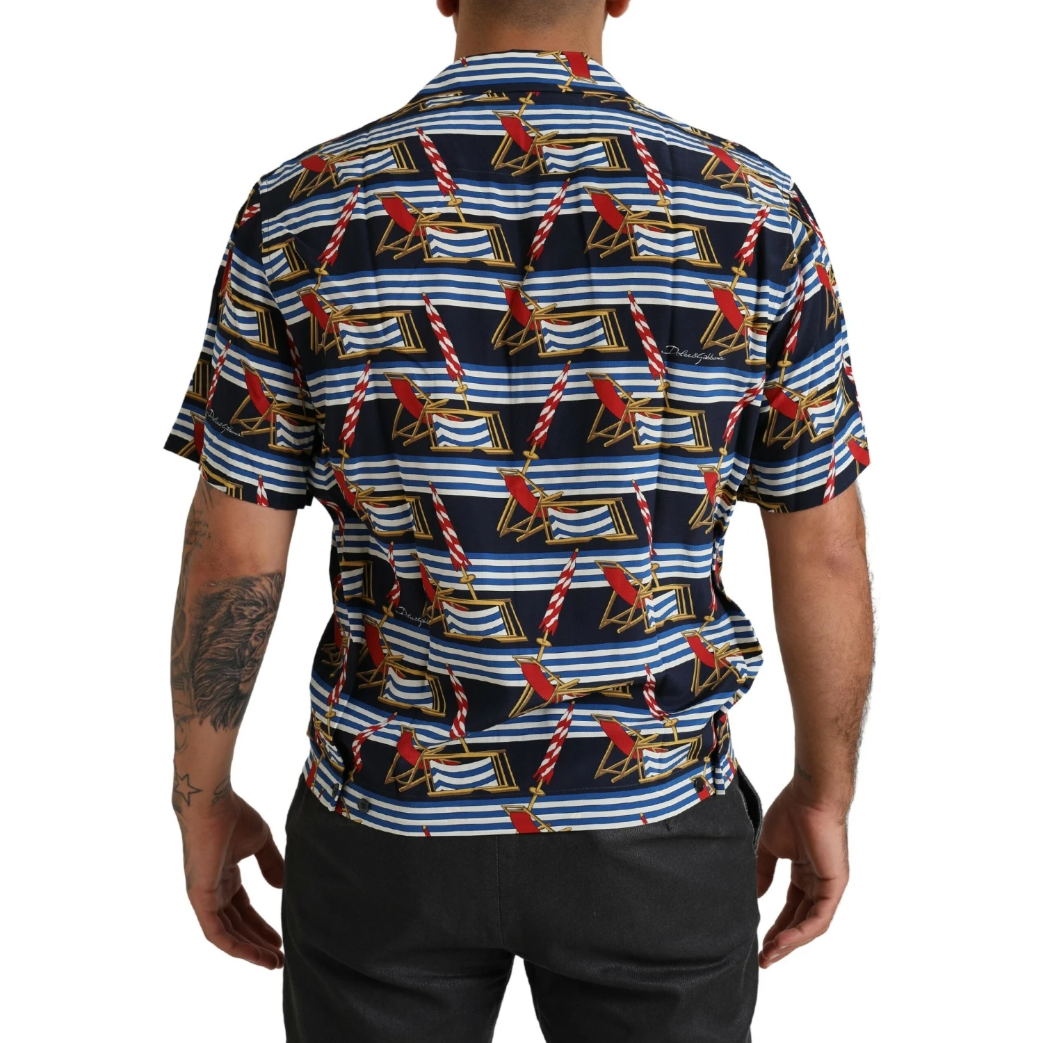 Multicolor Beach Chair Short Sleeves Shirt