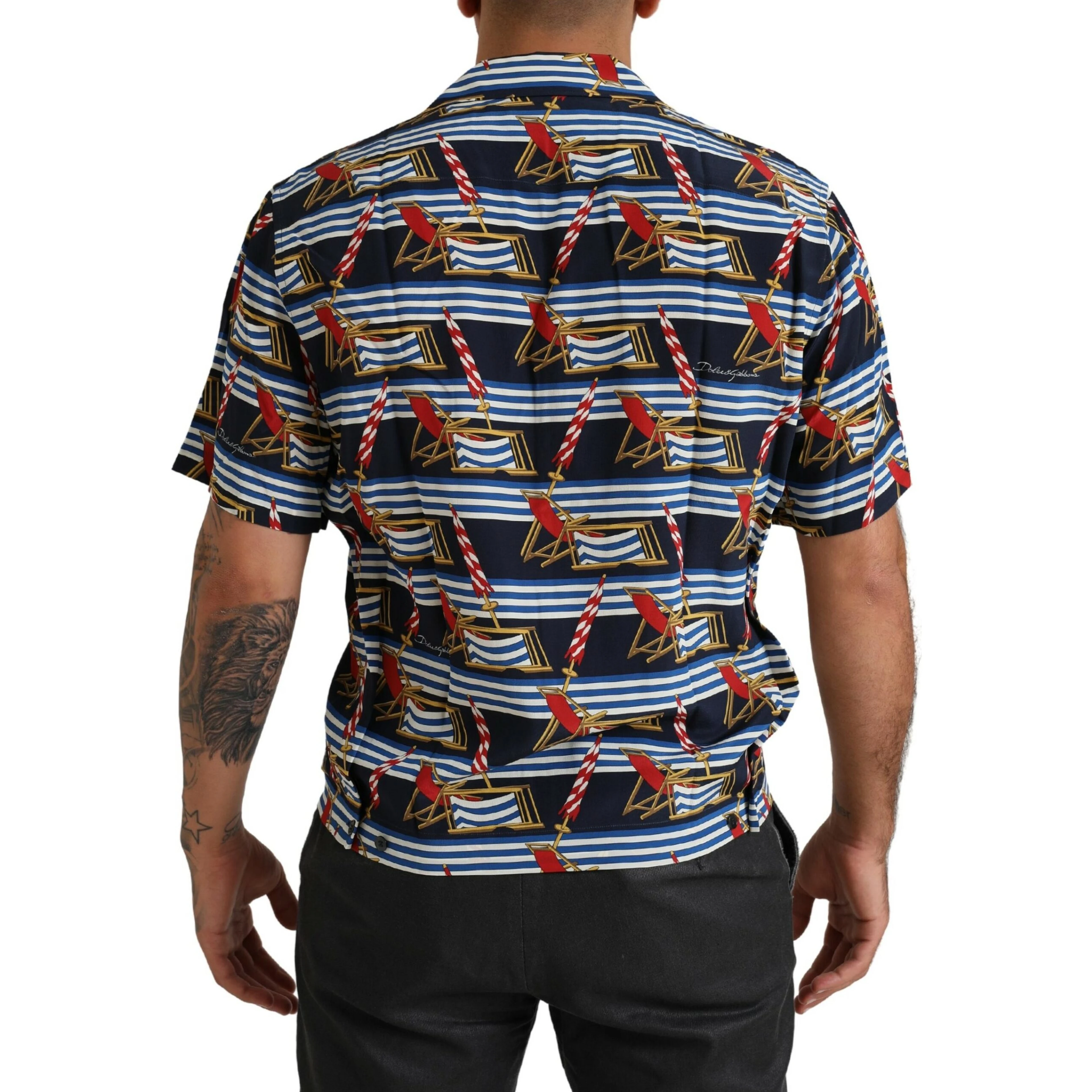 Multicolor Beach Chair Short Sleeves Shirt