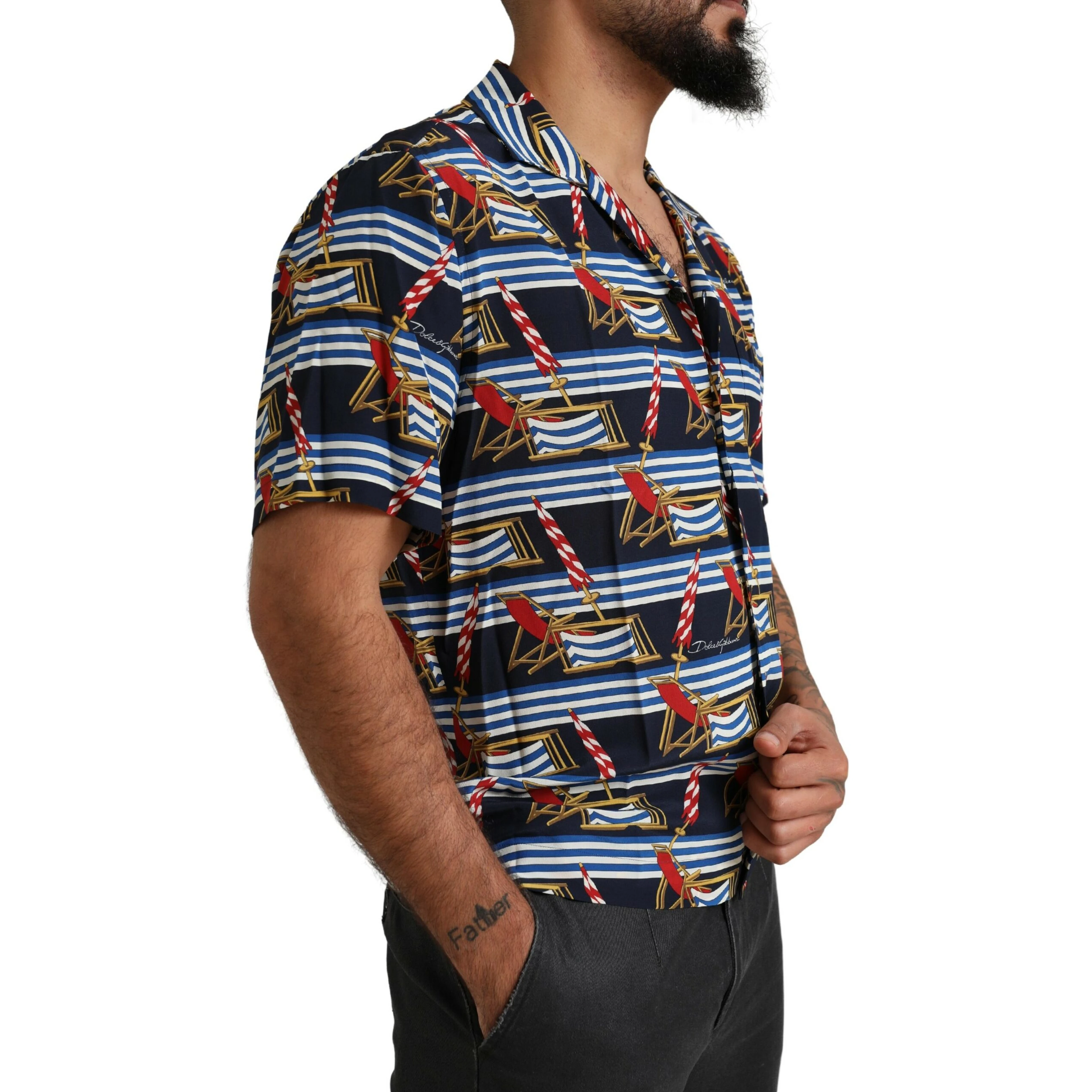 Multicolor Beach Chair Short Sleeves Shirt