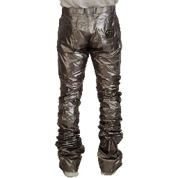 Silver Metallic Nylon Stretch Pants