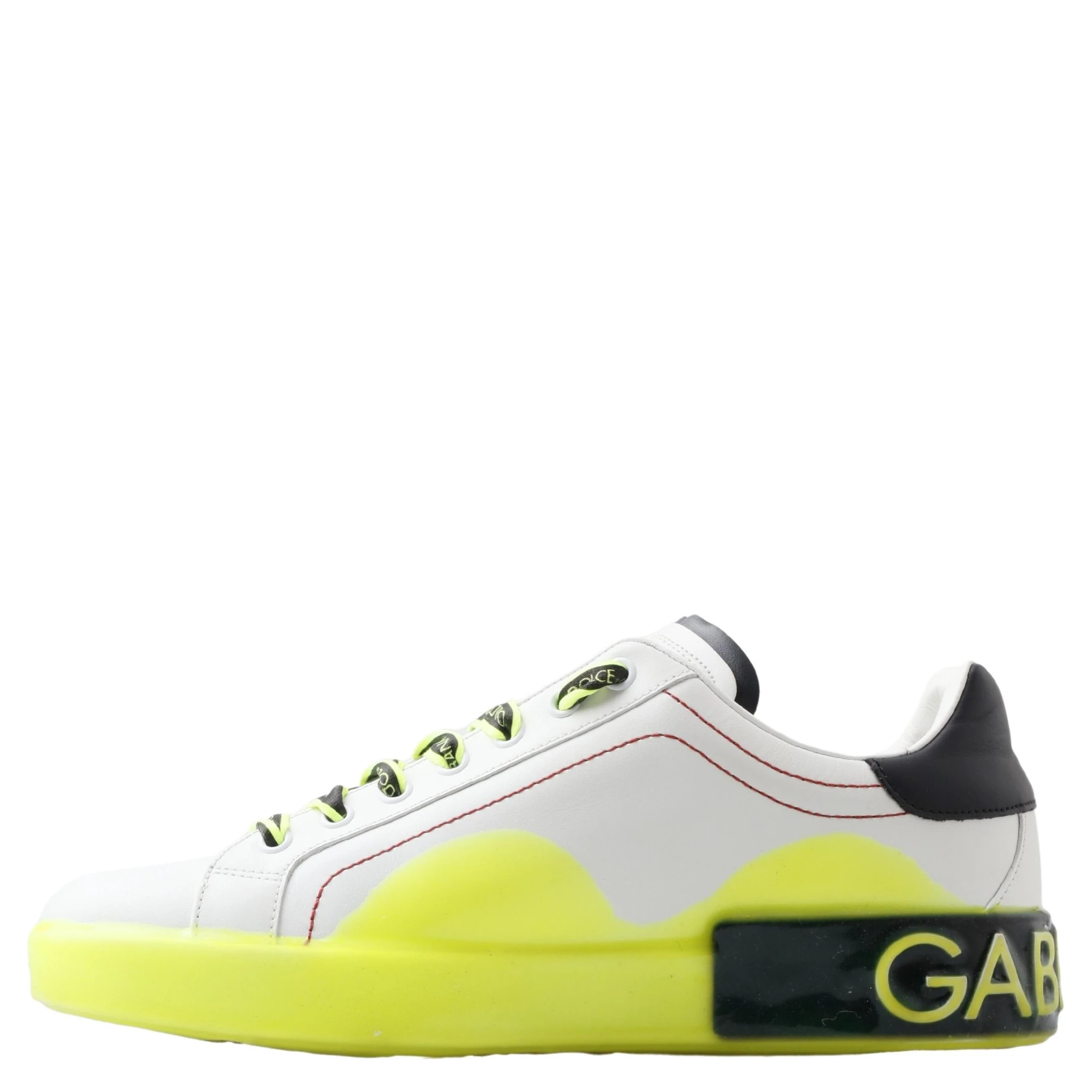 White Yellow Portofino Leather Sneakers Shoes