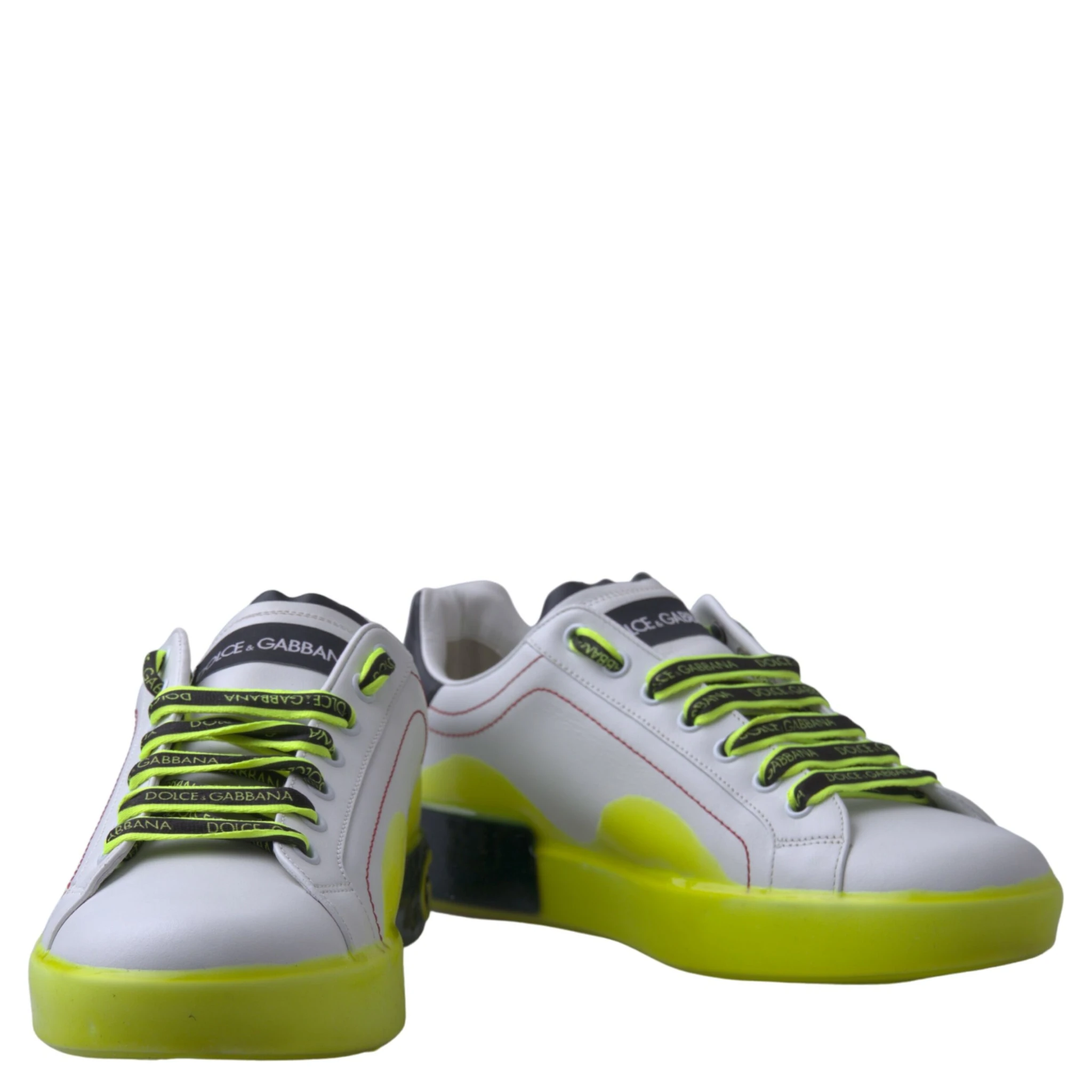 White Yellow Portofino Leather Sneakers Shoes