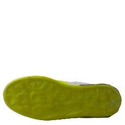 White Yellow Portofino Leather Sneakers Shoes