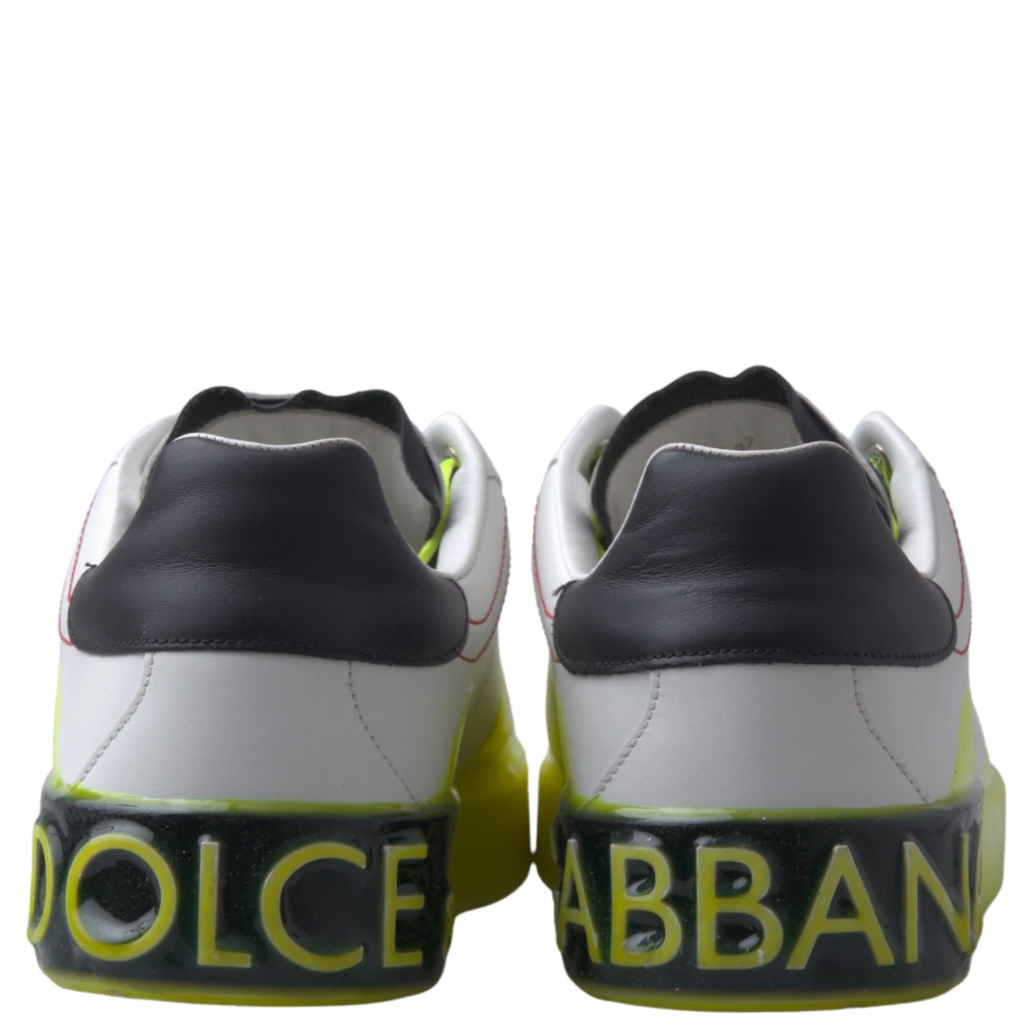 White Yellow Portofino Leather Sneakers Shoes
