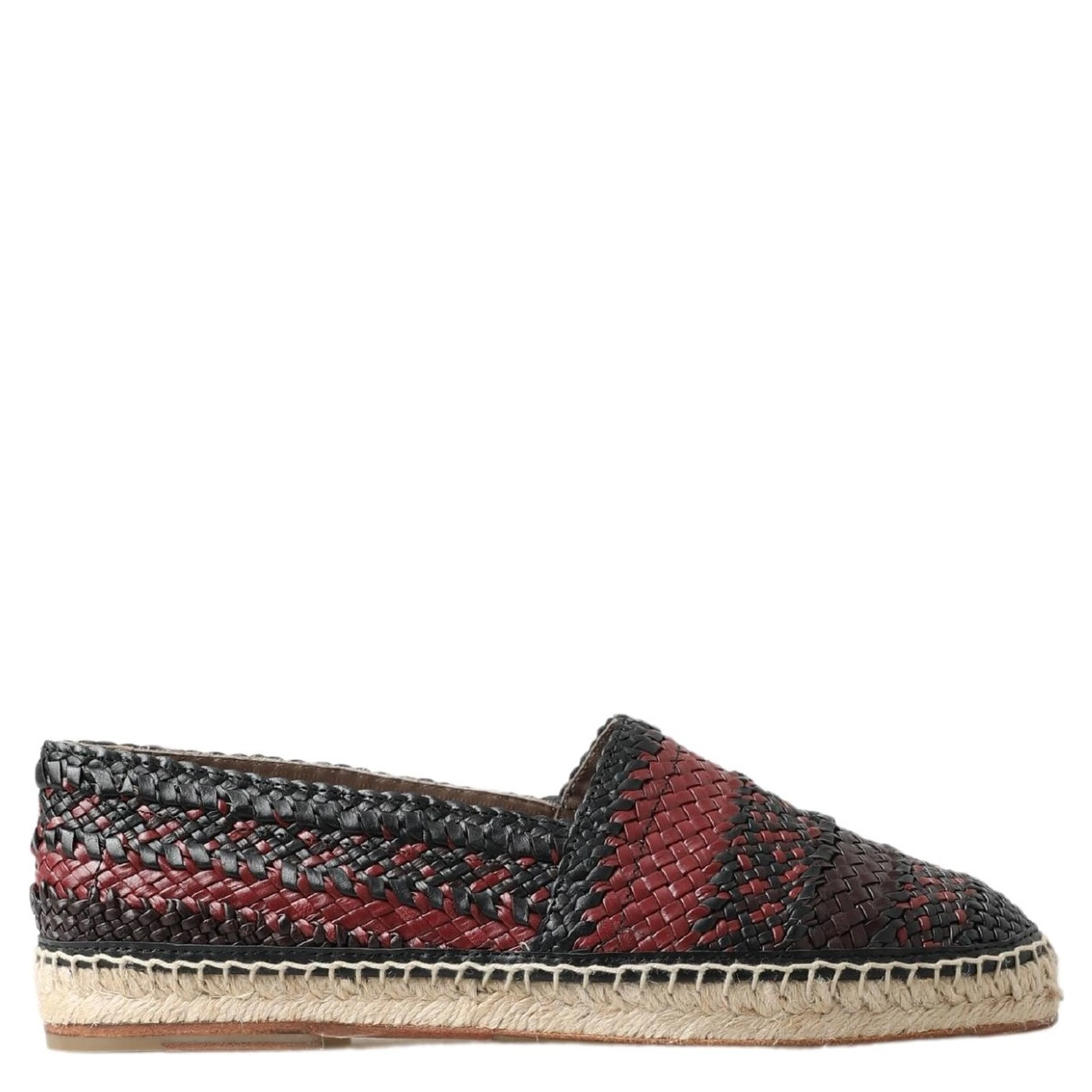 Black Bordeaux Buffalo Leather Espadrille Shoes