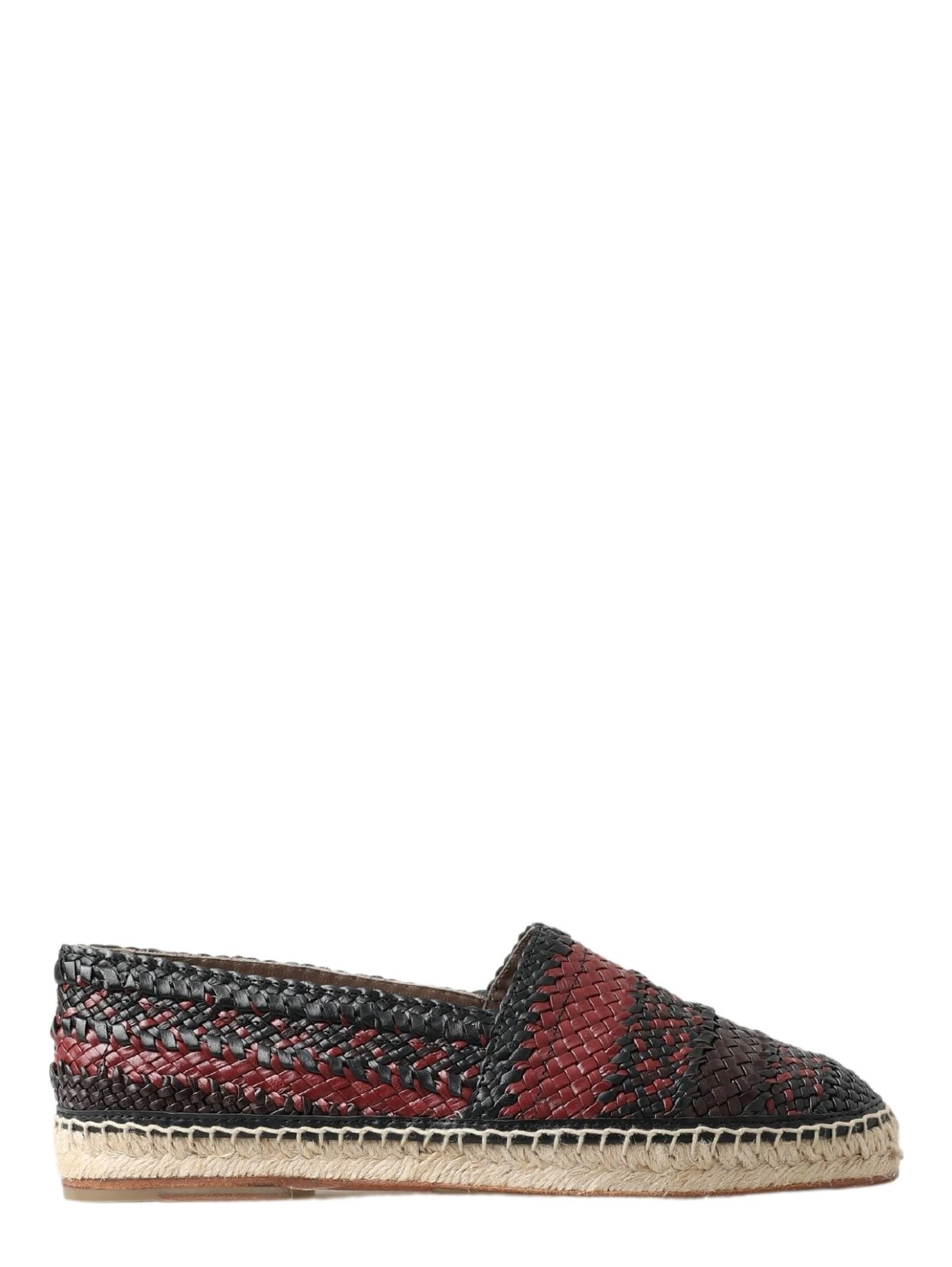 Black Bordeaux Buffalo Leather Espadrille Shoes