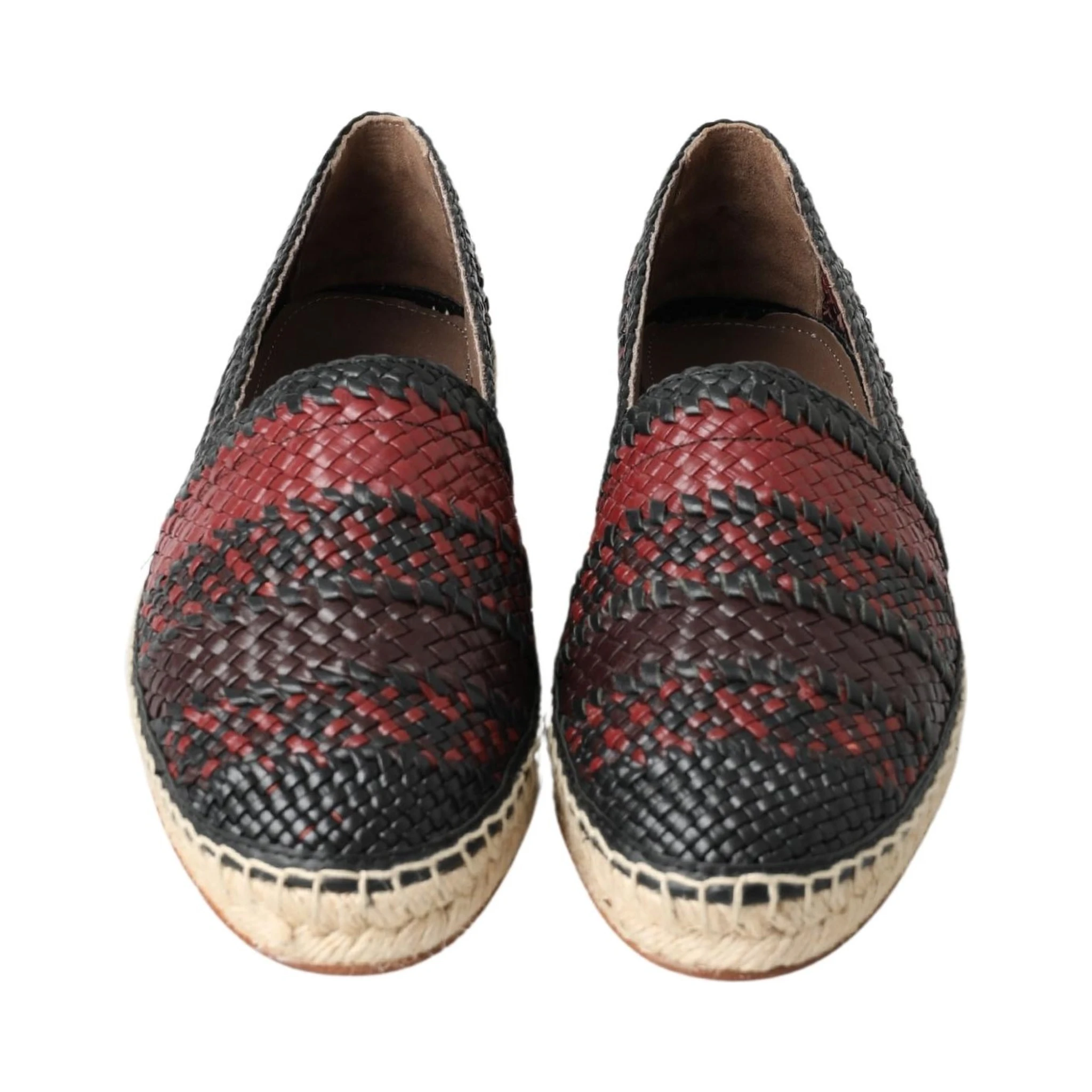 Black Bordeaux Buffalo Leather Espadrille Shoes