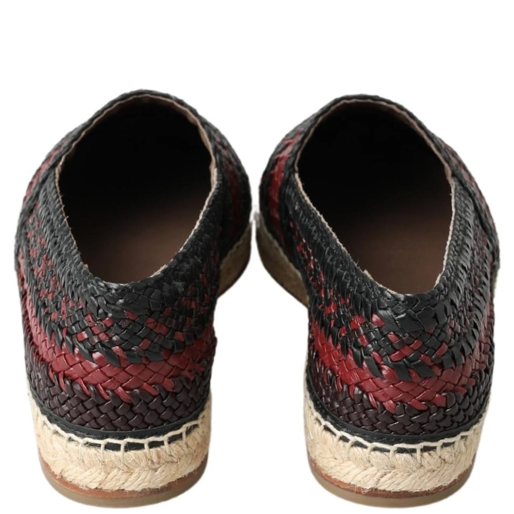 Black Bordeaux Buffalo Leather Espadrille Shoes
