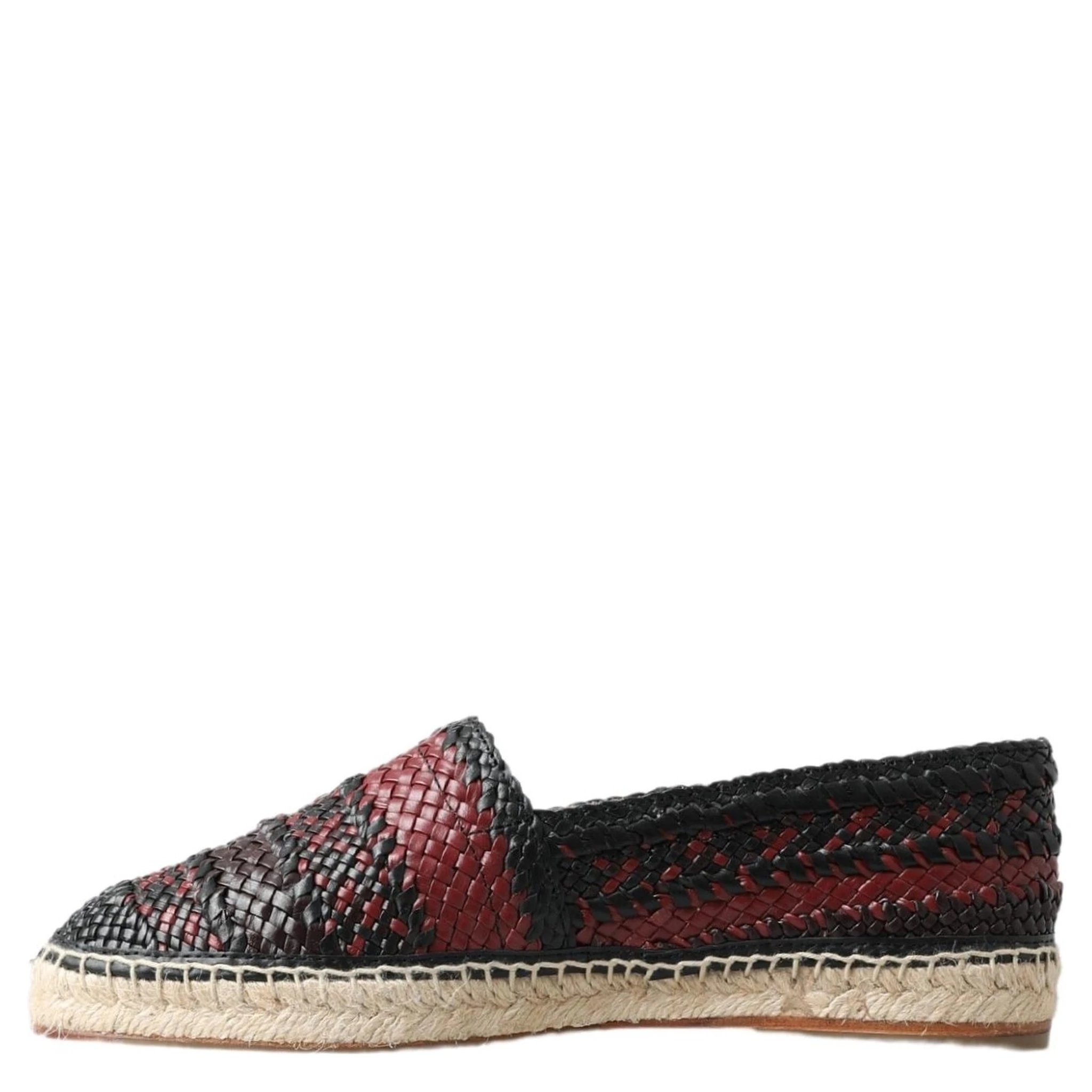 Black Bordeaux Buffalo Leather Espadrille Shoes