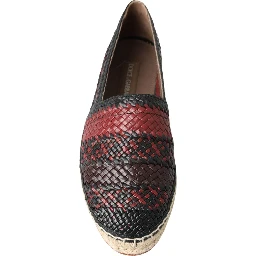 Black Bordeaux Buffalo Leather Espadrille Shoes