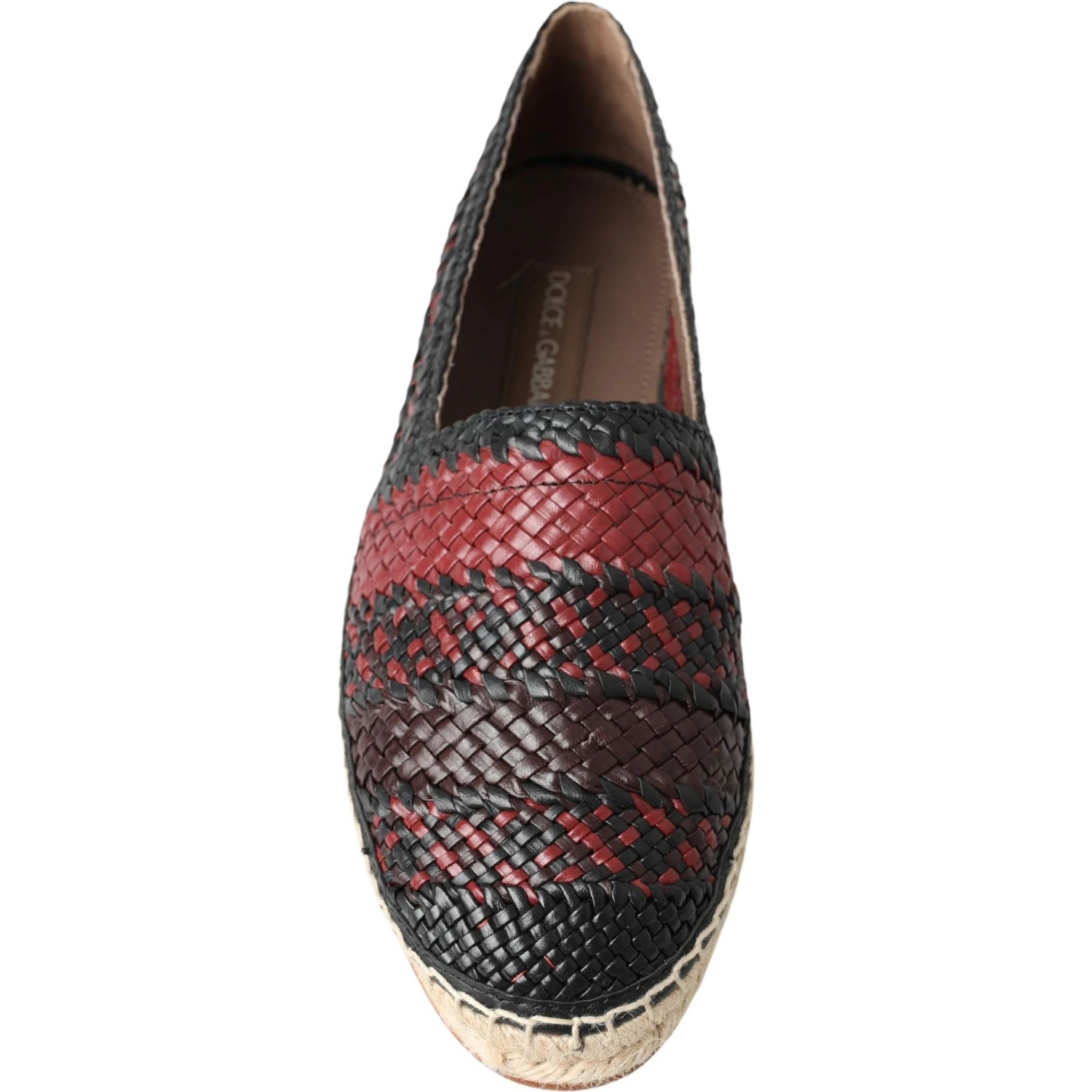 Black Bordeaux Buffalo Leather Espadrille Shoes