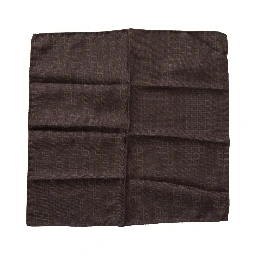 Brown Patterned Silk Square Handkerchief Scarf
