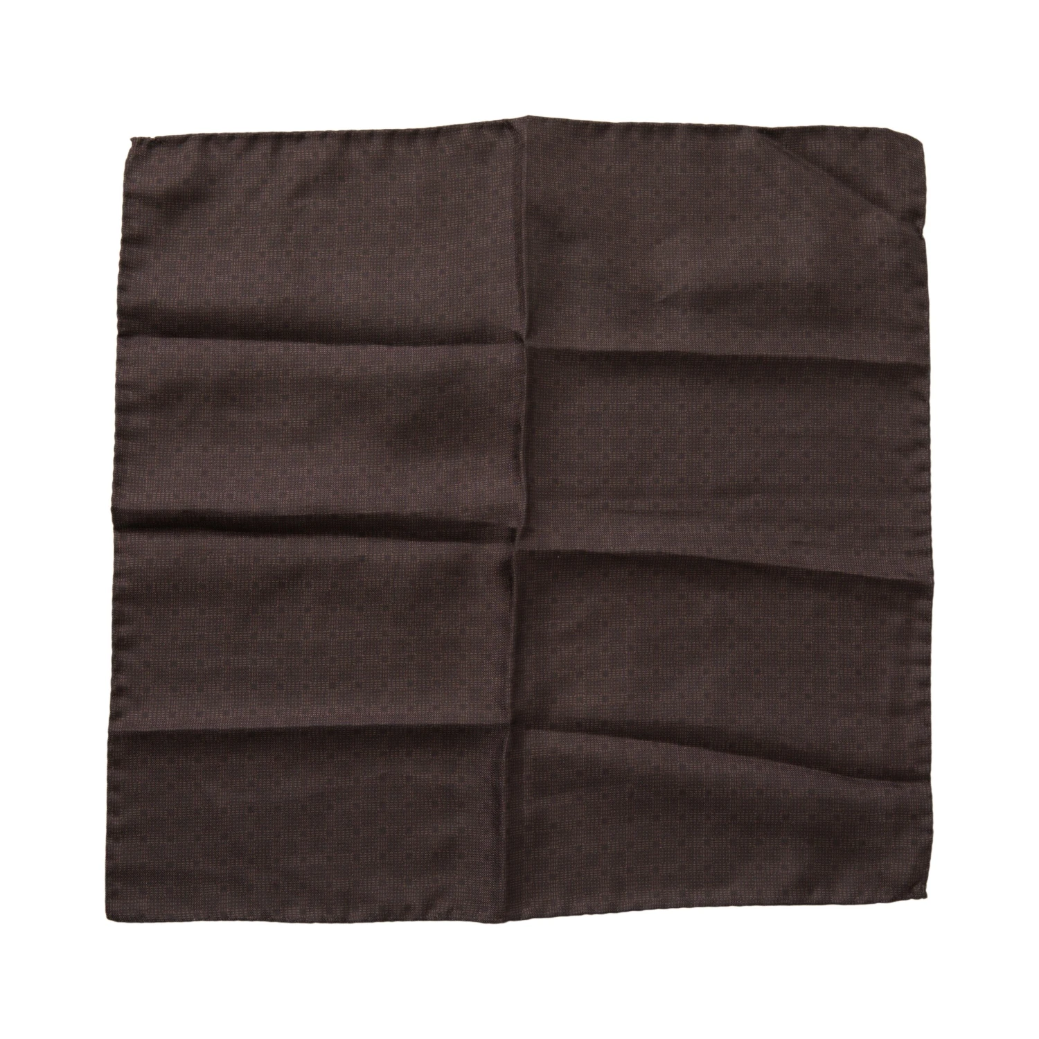 Brown Patterned Silk Square Handkerchief Scarf