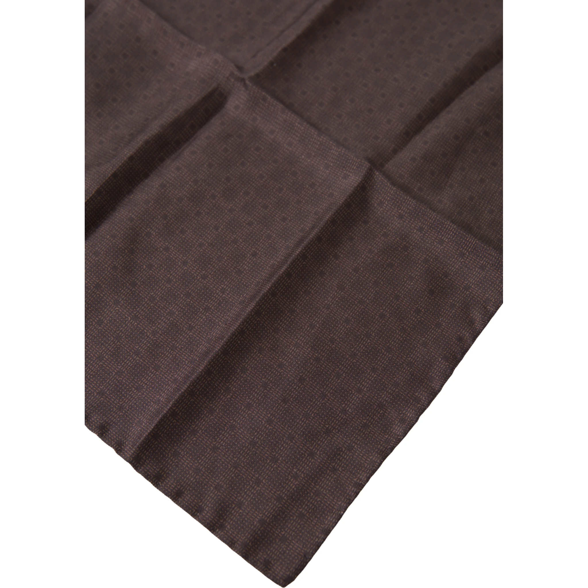 Brown Patterned Silk Square Handkerchief Scarf
