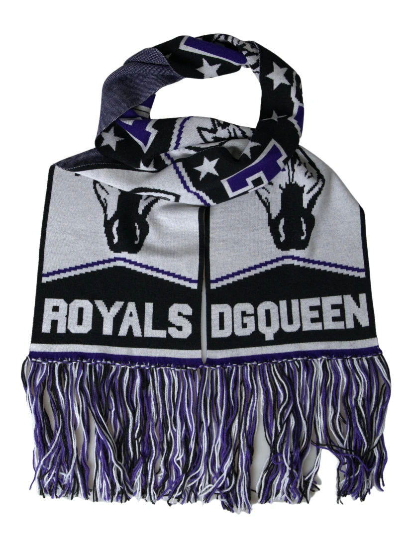 Multicolor Wool DG Queen Wrap Fringe Scarf