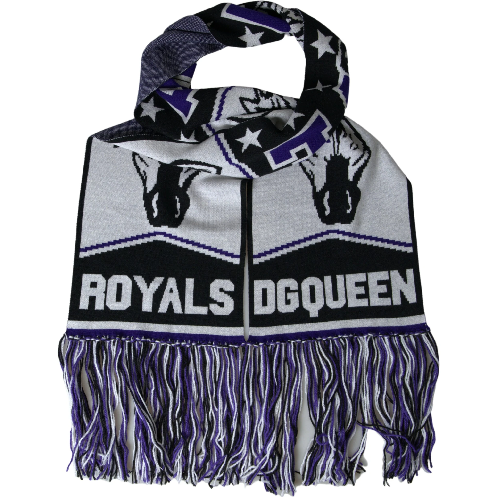 Multicolor Wool DG Queen Wrap Fringe Scarf