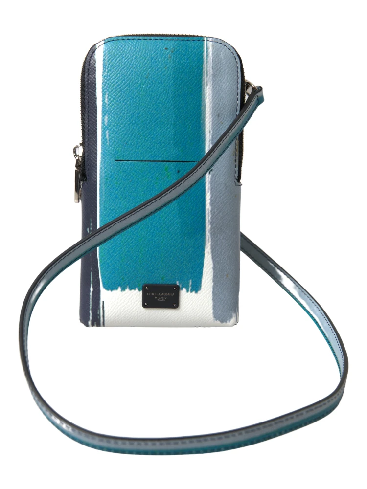 Blue Leather Purse Crossbody Sling Phone Bag Unisex