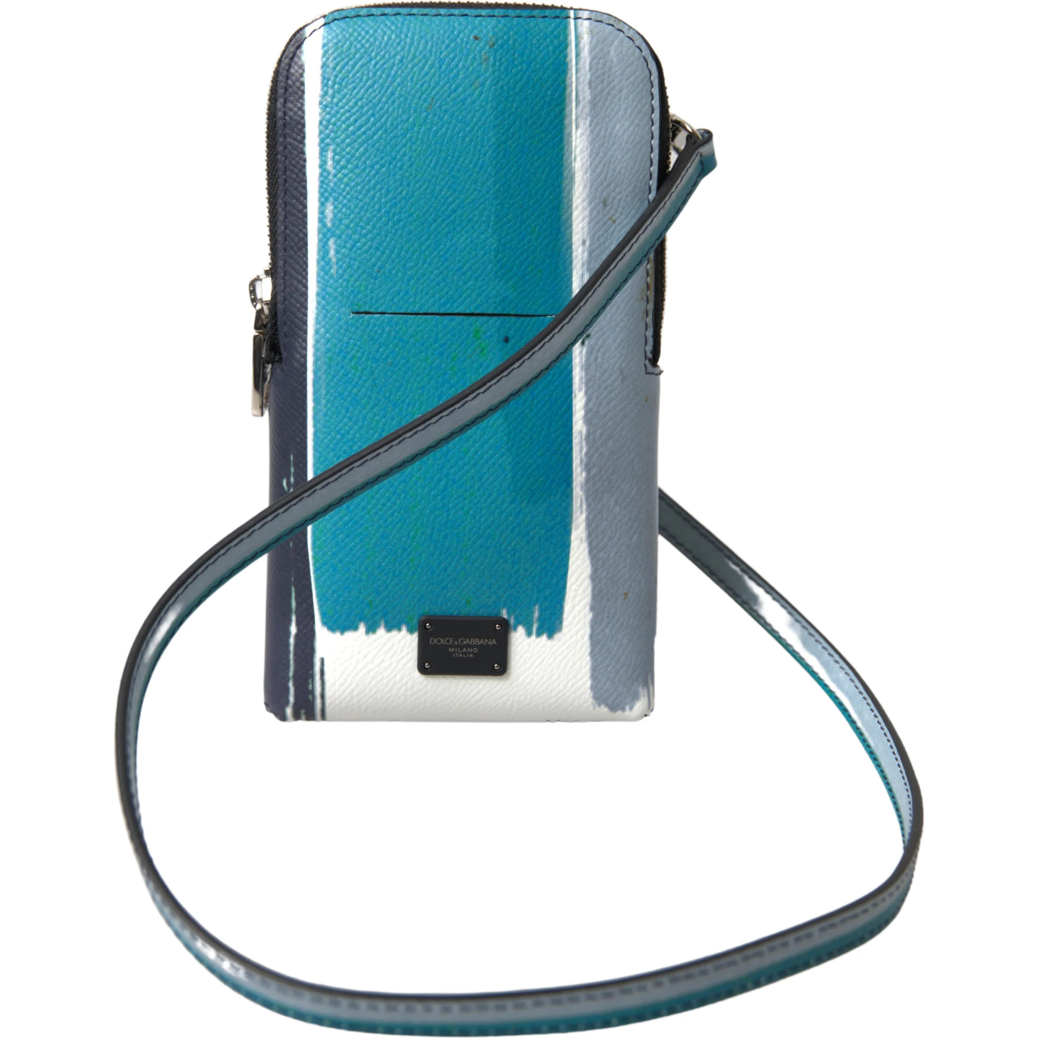 Blue Leather Purse Crossbody Sling Phone Bag Unisex