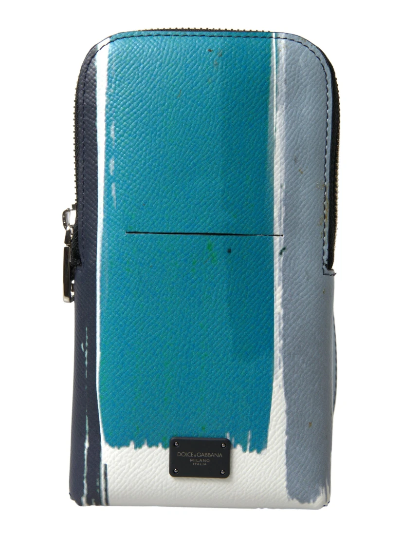 Blue Leather Purse Crossbody Sling Phone Bag Unisex